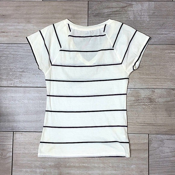 LACOSTE   100% Pima Cotton V-Neck Striped Tee - Picture 3 of 6